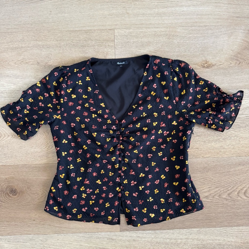 Madewell Silk Daylight Tie-Sleeve Top